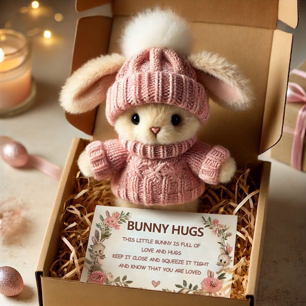 🔥Dernier jour 49% de réduction - Handmade🐇Mini bunny hug cute Easter gift🎁