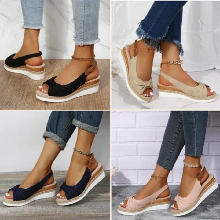 🔥Dernier jour pour 50% de réduction - Sandales à talons compensés Espadrille pour femmes