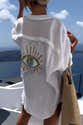 T-Shirt Œil Grec (Evil Eye) Avec Cils | Symbole De Protection | Pour Homme, Femme, Enfant | Style Mystique Et Drôle - 7
