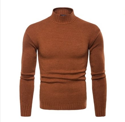 Pull de couleur masculine avec demi-collé