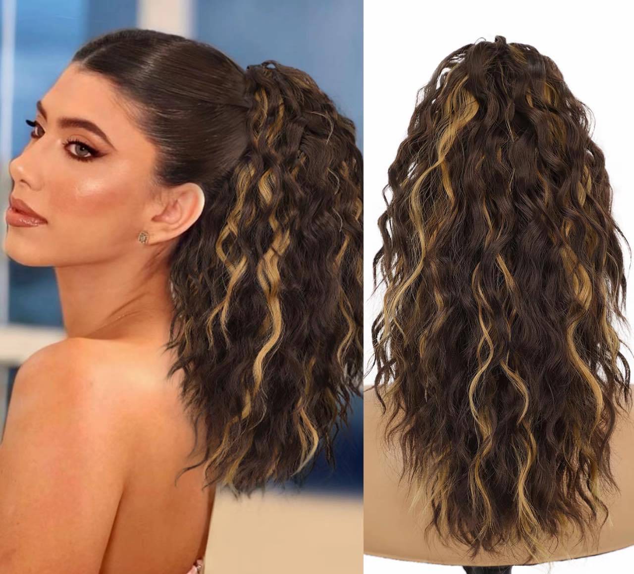 đ PROMOTION DU DERNIER JOUR - 50% DE RĂDUCTIONđExtension de cheveux bouclĂ©s, ondulĂ©s et crĂ©pus avec queue de cheval