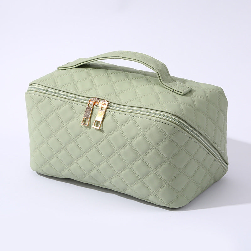 🔥 50% DE RÉDUCTION ! ✨ Trousse de Maquillage Grande Capacité - Pochette Amovible, Design Matelassé Élégant, Idéale pour Voyage 💄🧳