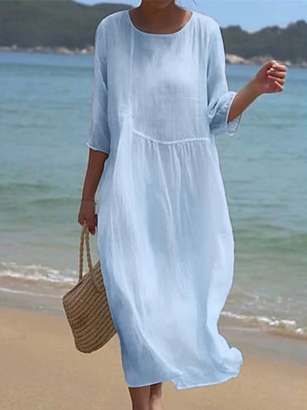 🔥Robe en coton et lin pour femmes