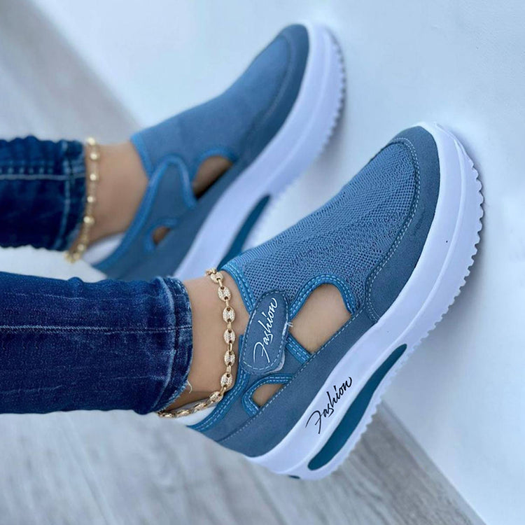 Chaussures simples pour femmes à bout rond et tige basse