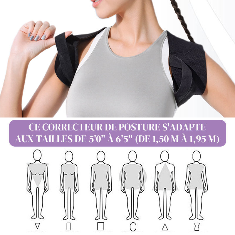🌟 60% OFF INSTANTANÉ ! 🏆 Correcteur Posture "Tech Magique" - Discret sous les Vêtements, Ajustable et Confortable 💡📦