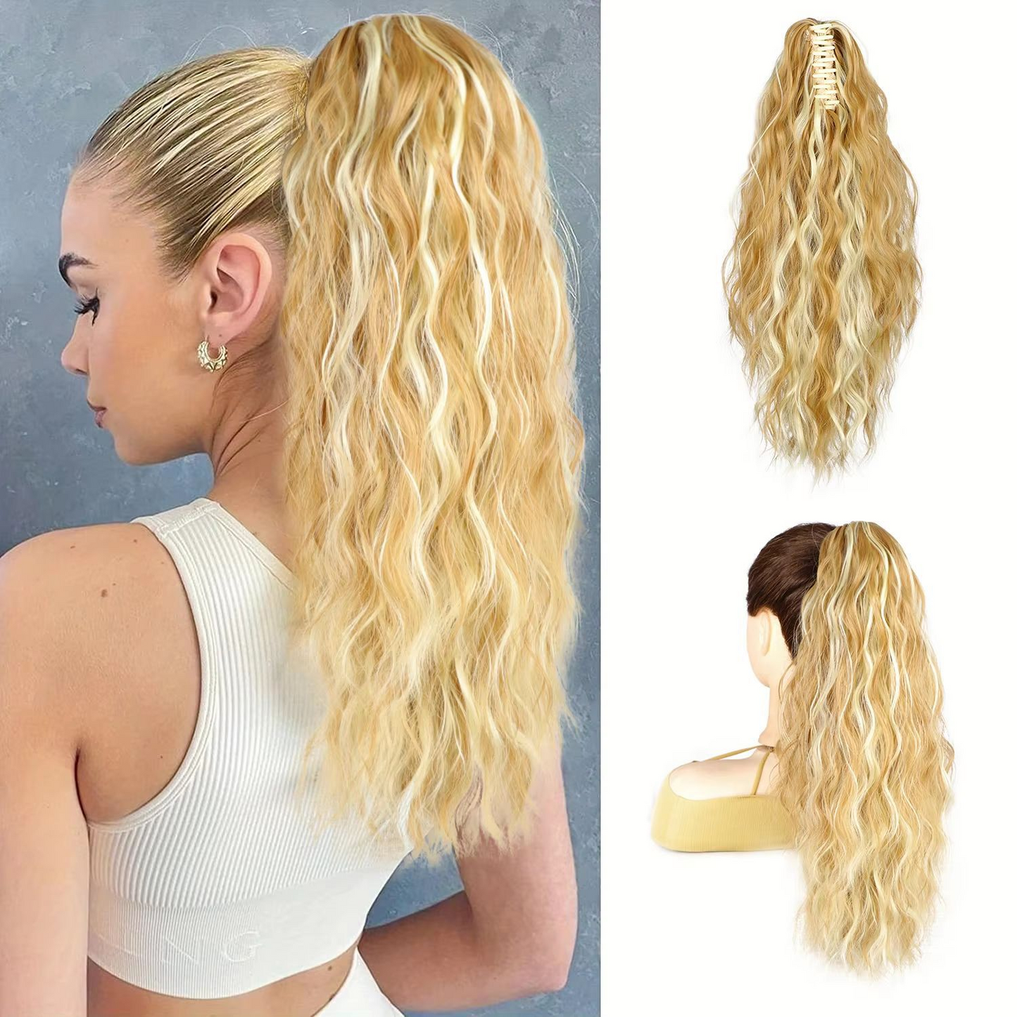 đ PROMOTION DU DERNIER JOUR - 50% DE RĂDUCTIONđExtension de cheveux bouclĂ©s, ondulĂ©s et crĂ©pus avec queue de cheval
