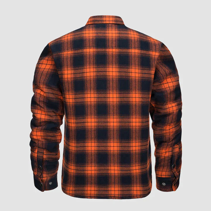 Veste de chemise en flanelle pour hommes Manteau à carreaux à manches longues, matelassé et doublé Vêtements d'extérieur épais à boutons pour l'hiver