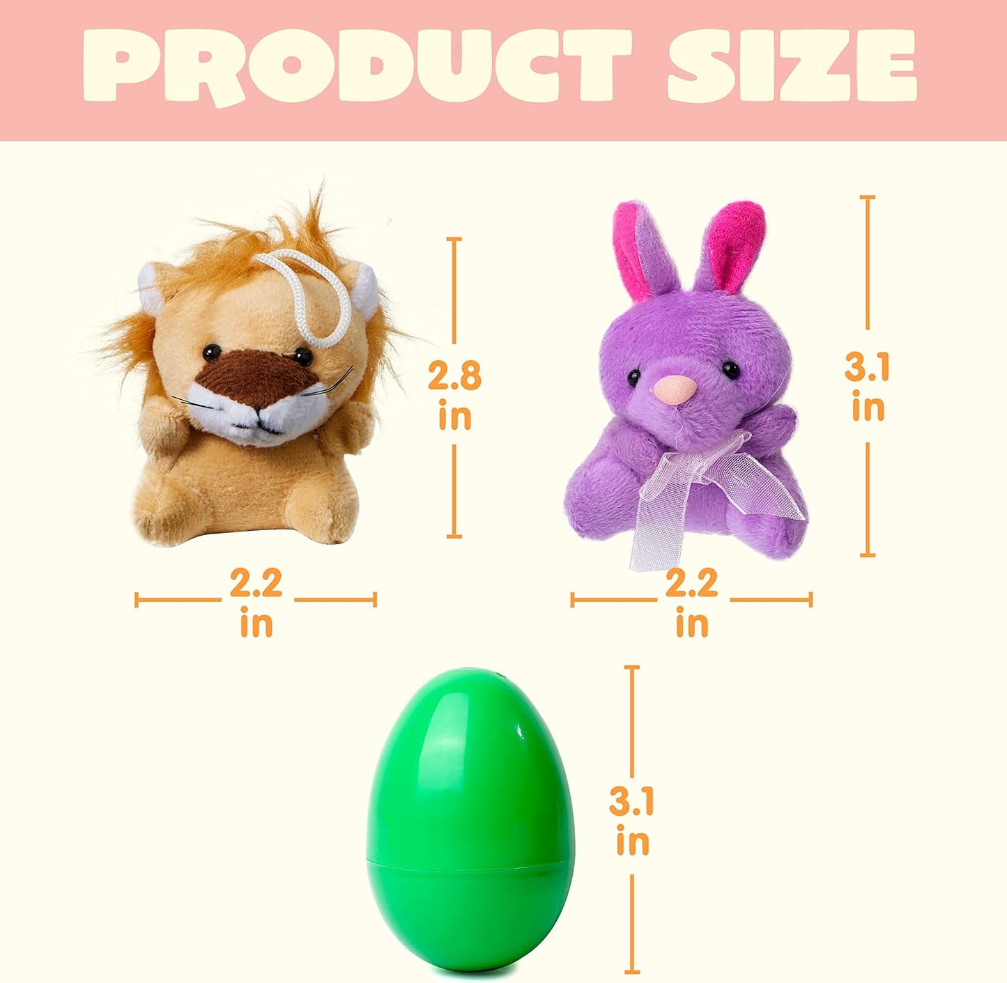 🔥PROMOTION 50%-12/24/36 Pcs Oeufs de Pâques pré-remplis avec des animaux en peluche