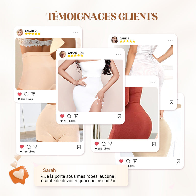 🏆Sous-vêtements féminins taille haute en soie glacée avec contrôle de l'abdomen Hip-lifting👑🌿
