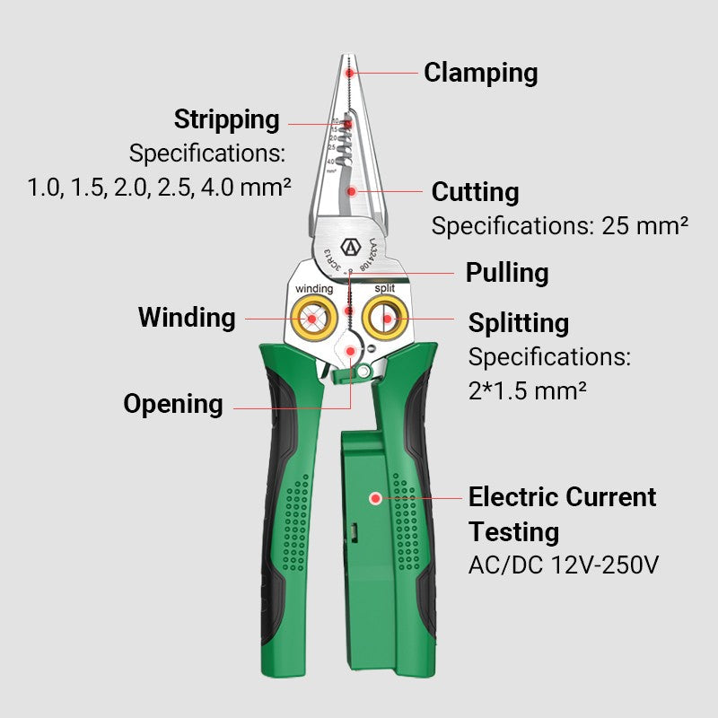 ⚡ 60% OFF IMMÉDIAT ! 🔧 Ciseaux Coupe-Fils 8-en-1 Multifonctions - Testeur Électrique Intégré + Outils de Soudure/Plissage 🛠️✨