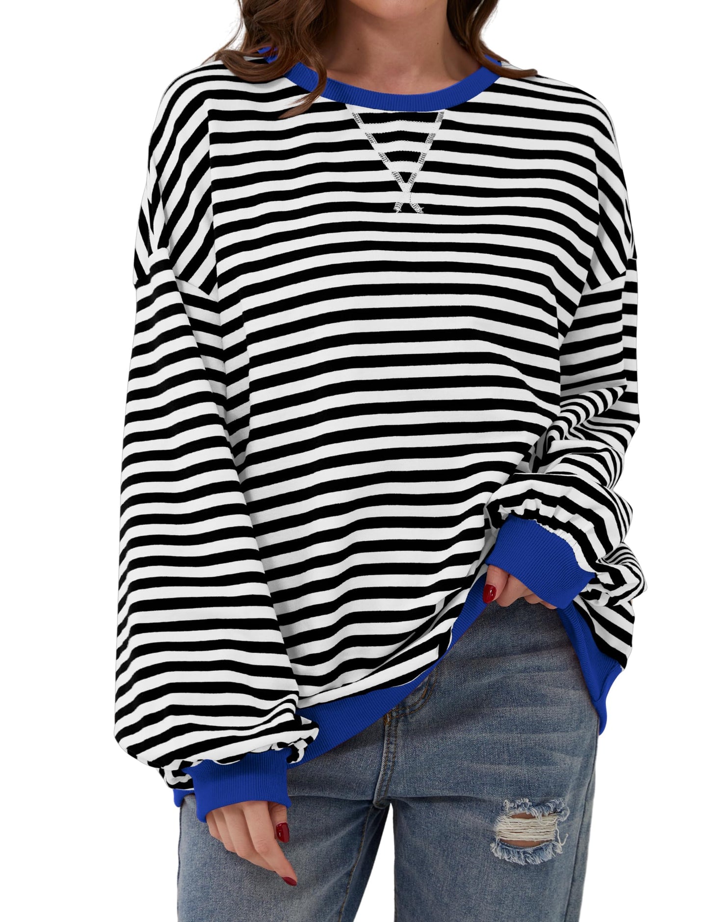 🔥Offre 49% OFF😲 - Chemise oversize rayée à manches longues pour femmes