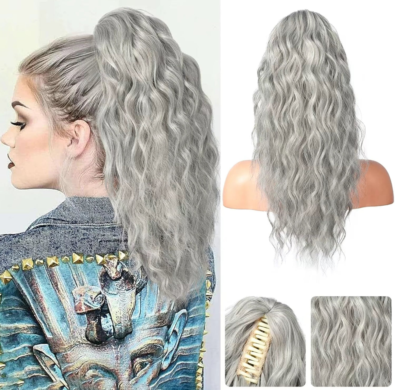 đ PROMOTION DU DERNIER JOUR - 50% DE RĂDUCTIONđExtension de cheveux bouclĂ©s, ondulĂ©s et crĂ©pus avec queue de cheval