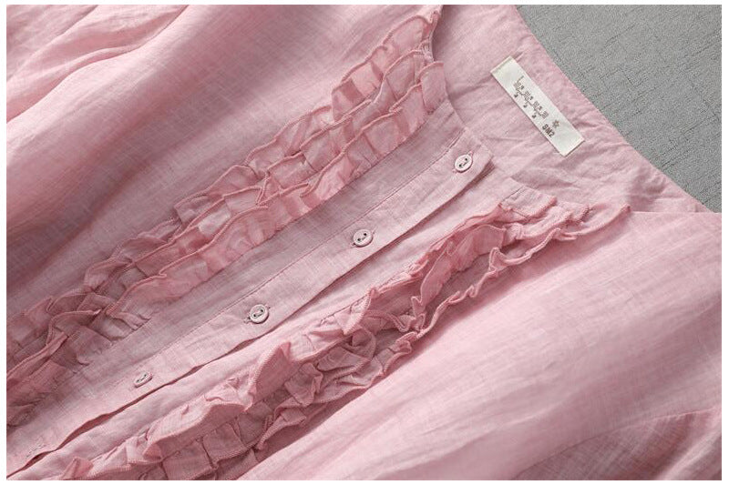 🎀Col rond Manches moyennes Couleur solide Robes droites pour femmes🌷