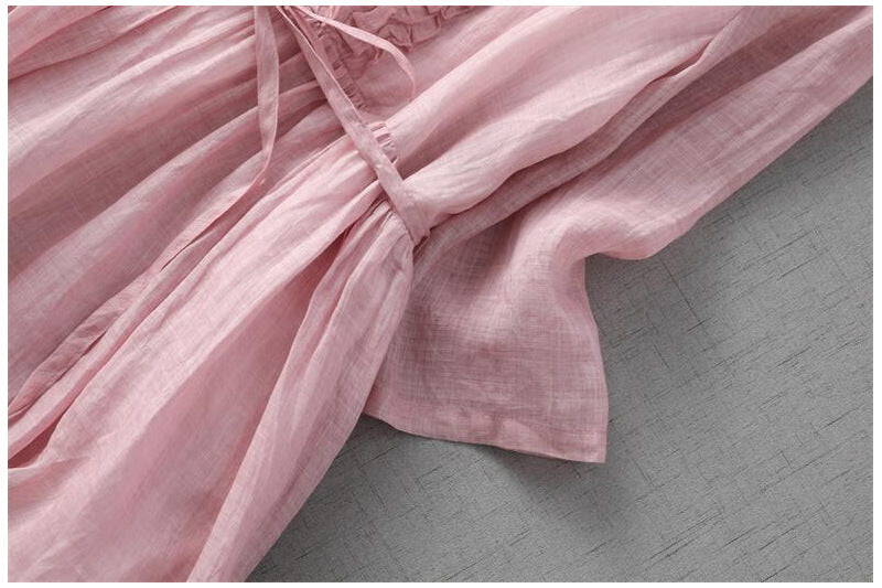 🎀Col rond Manches moyennes Couleur solide Robes droites pour femmes🌷