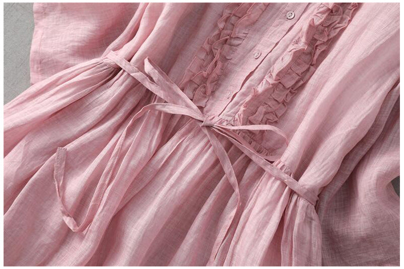 🎀Col rond Manches moyennes Couleur solide Robes droites pour femmes🌷