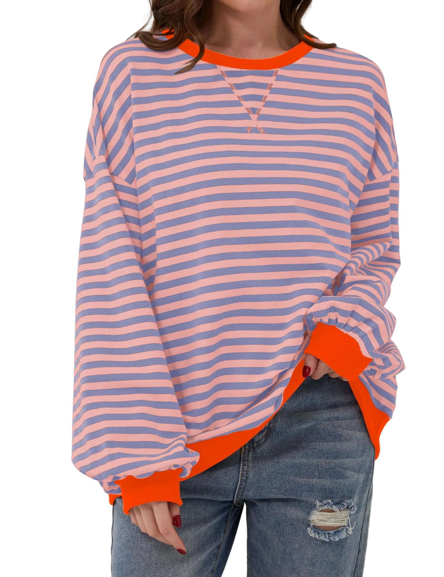 🔥Offre 49% OFF😲 - Chemise oversize rayée à manches longues pour femmes