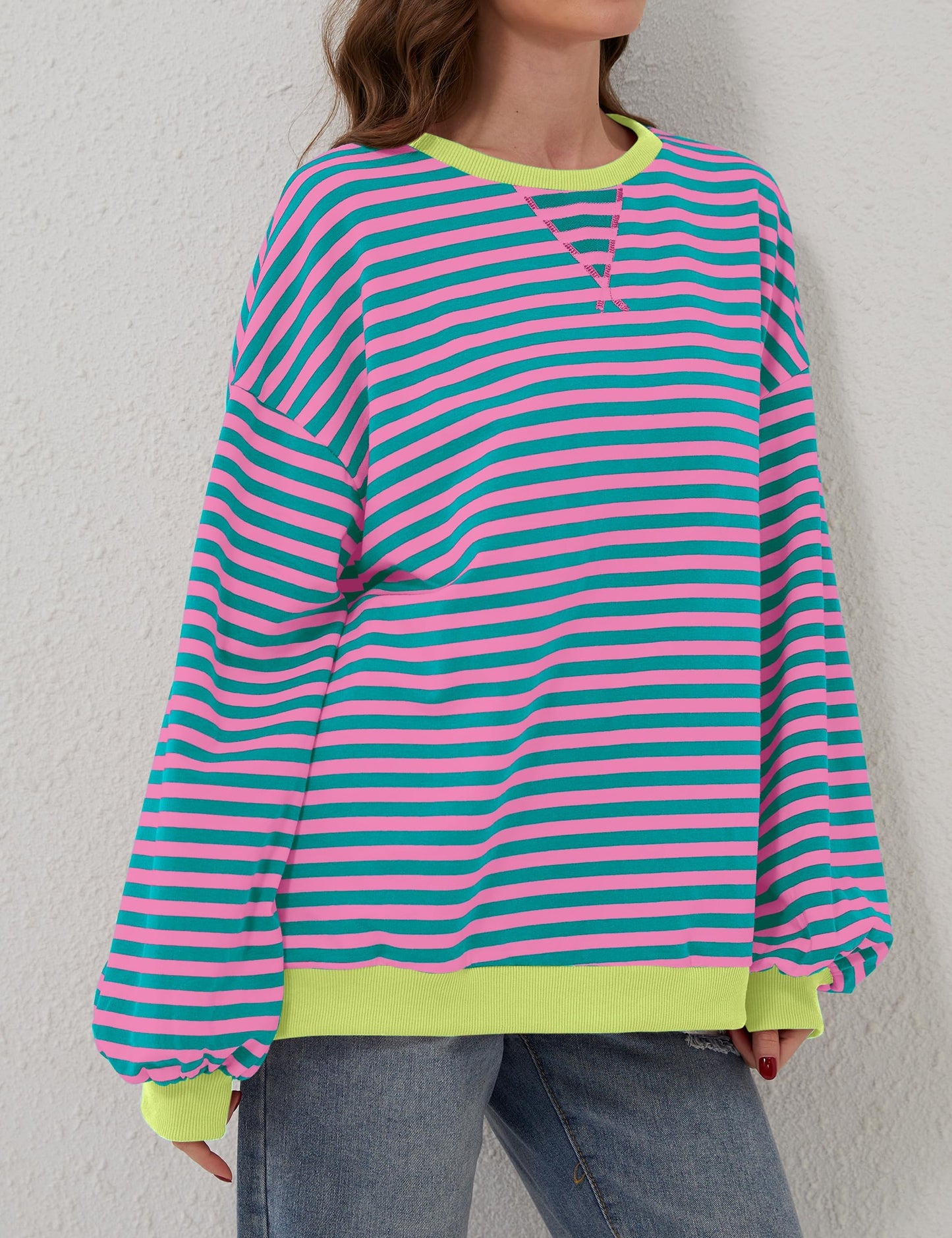 🔥Offre 49% OFF😲 - Chemise oversize rayée à manches longues pour femmes