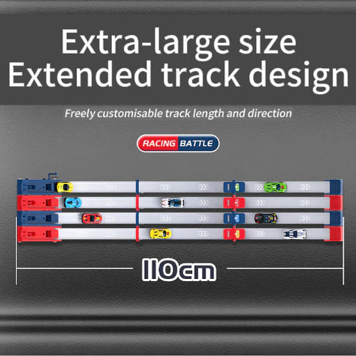 🏎️Que la course commence !⚡Deux fois plus de piste, deux fois plus de plaisir🏆Pas besoin de piles, juste de la vitesse pure ! - ✨【Ensemble de piste de course avec double lanceur de voitures pour enfants】✨