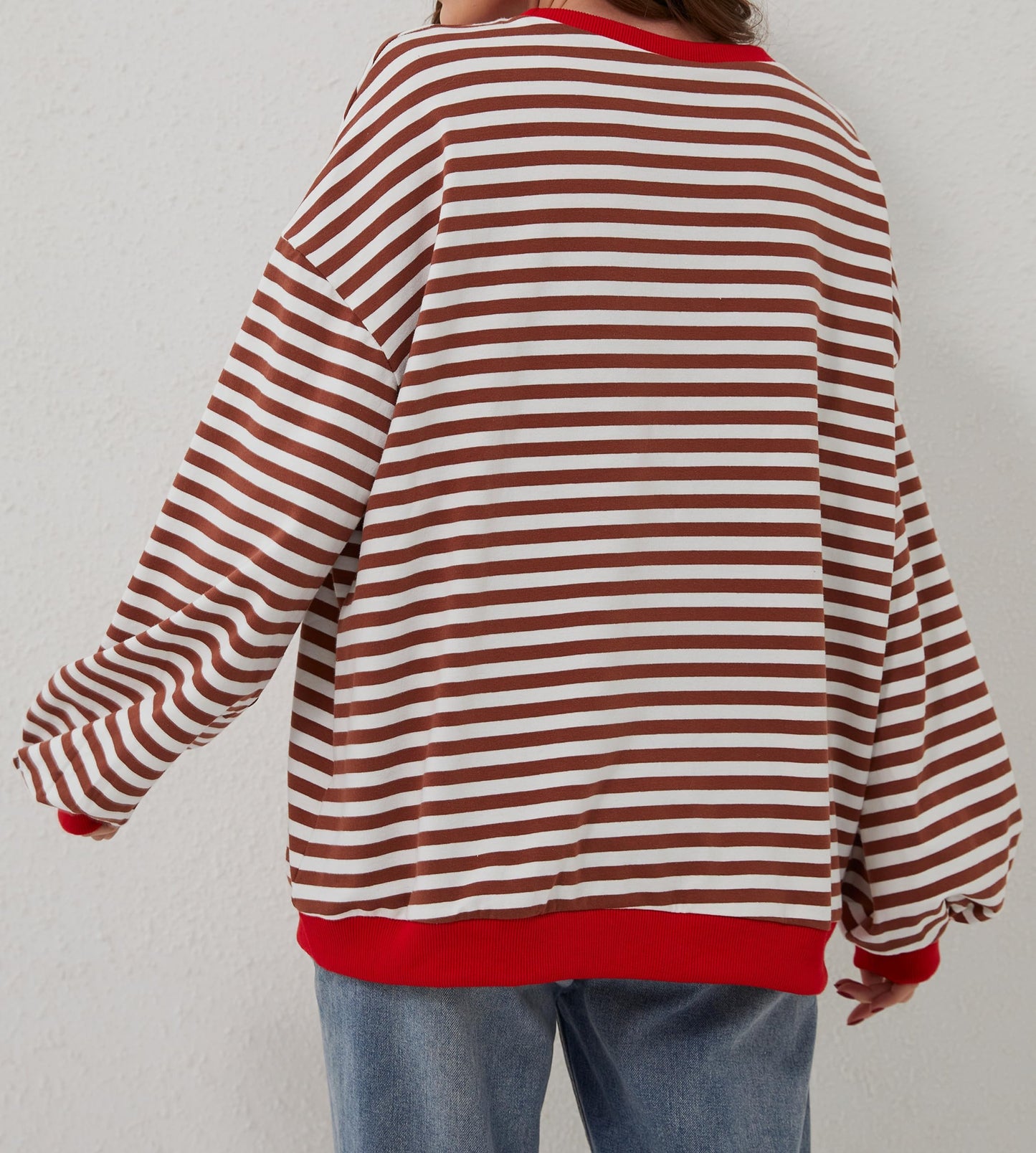 🔥Offre 49% OFF😲 - Chemise oversize rayée à manches longues pour femmes