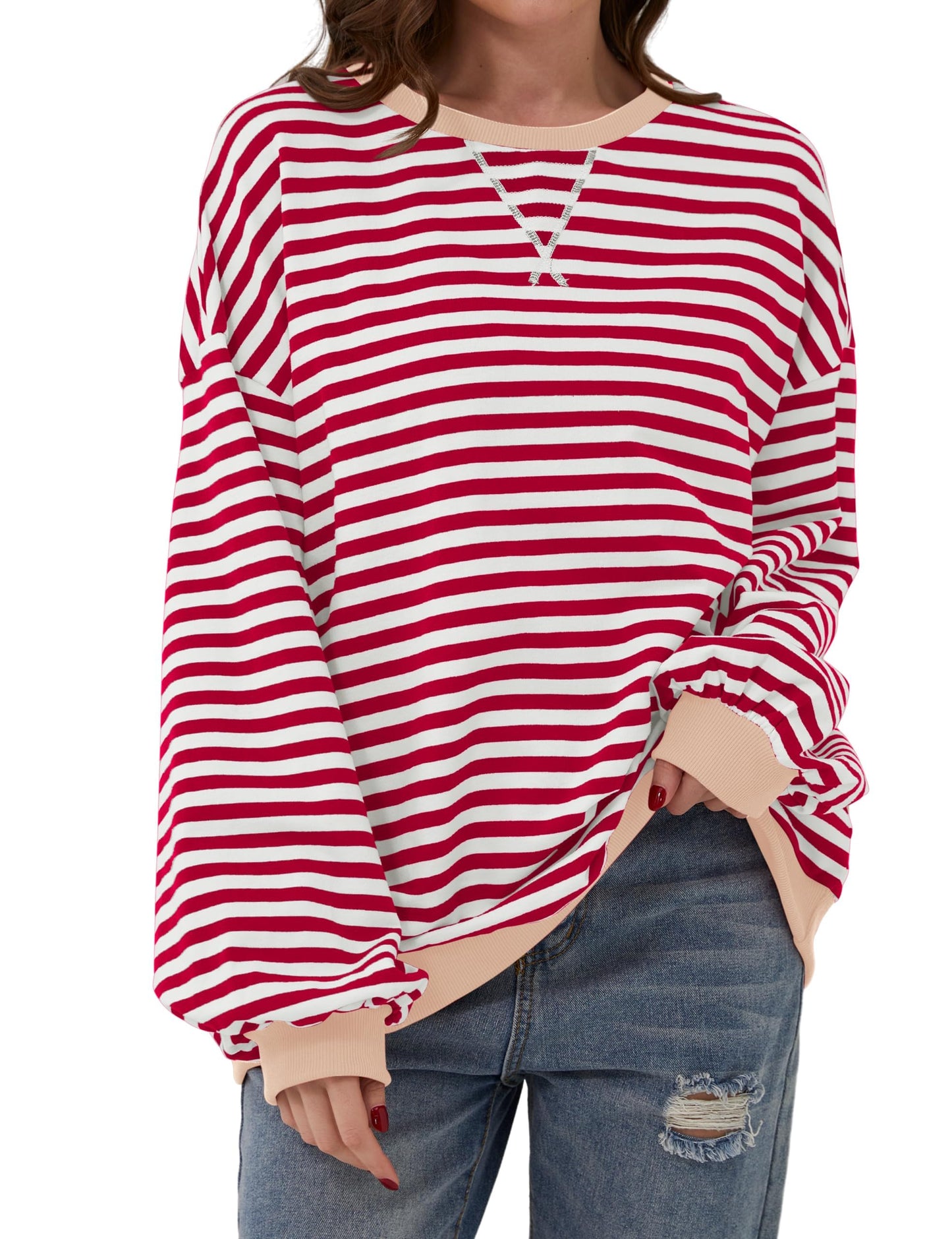 🔥Offre 49% OFF😲 - Chemise oversize rayée à manches longues pour femmes