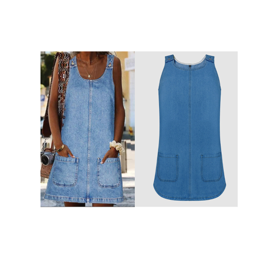 đ„ Le look le plus tendance de cet Ă©tĂ© ! Robe-salopette dĂ©contractĂ©e en jean pour femme