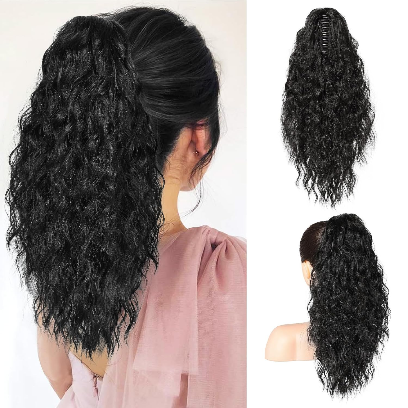 đ PROMOTION DU DERNIER JOUR - 50% DE RĂDUCTIONđExtension de cheveux bouclĂ©s, ondulĂ©s et crĂ©pus avec queue de cheval