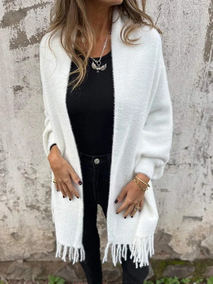🍂Offres spéciales automne🍂Manteau châle à manches longues décontracté avec gland pour femme