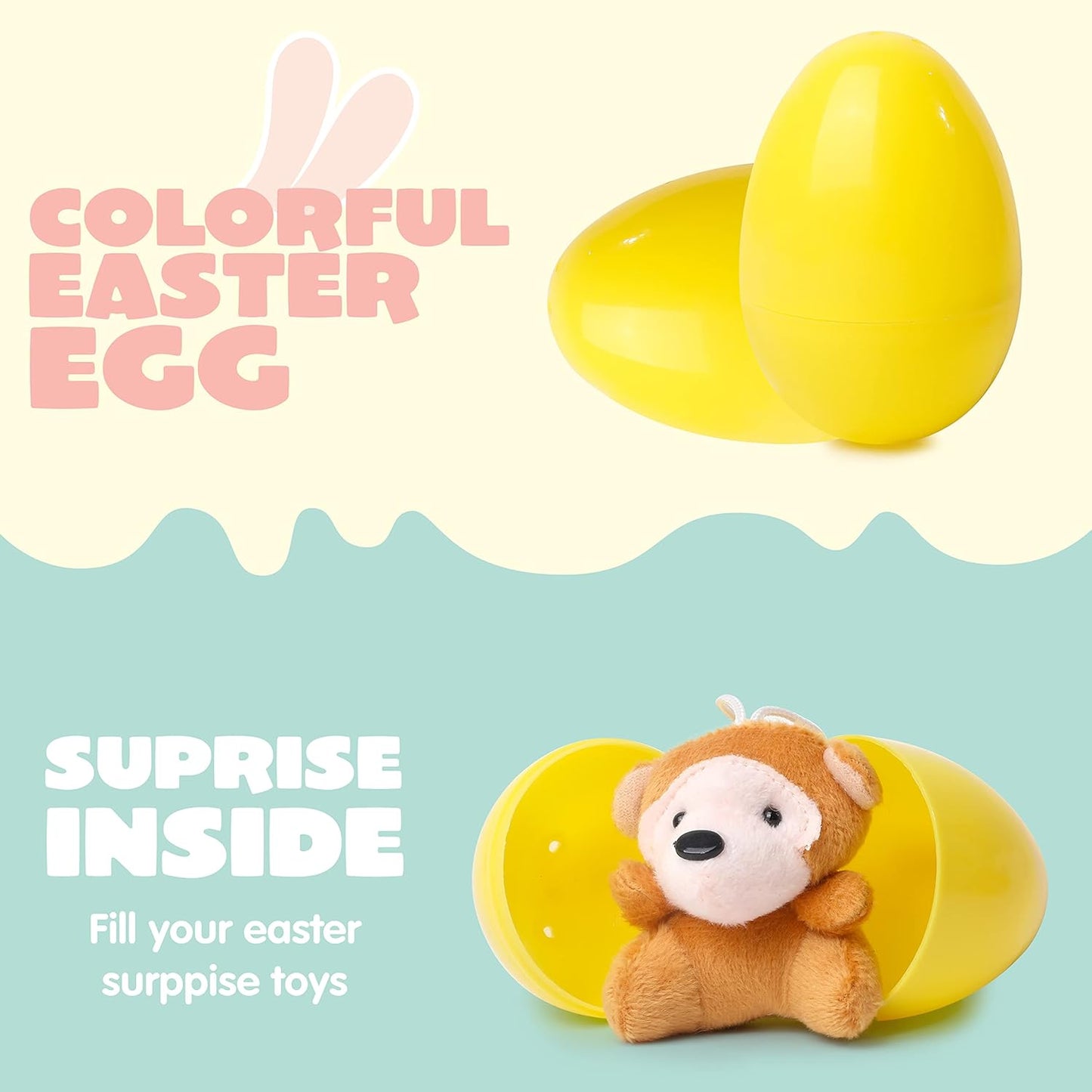 🔥PROMOTION 50%-12/24/36 Pcs Oeufs de Pâques pré-remplis avec des animaux en peluche