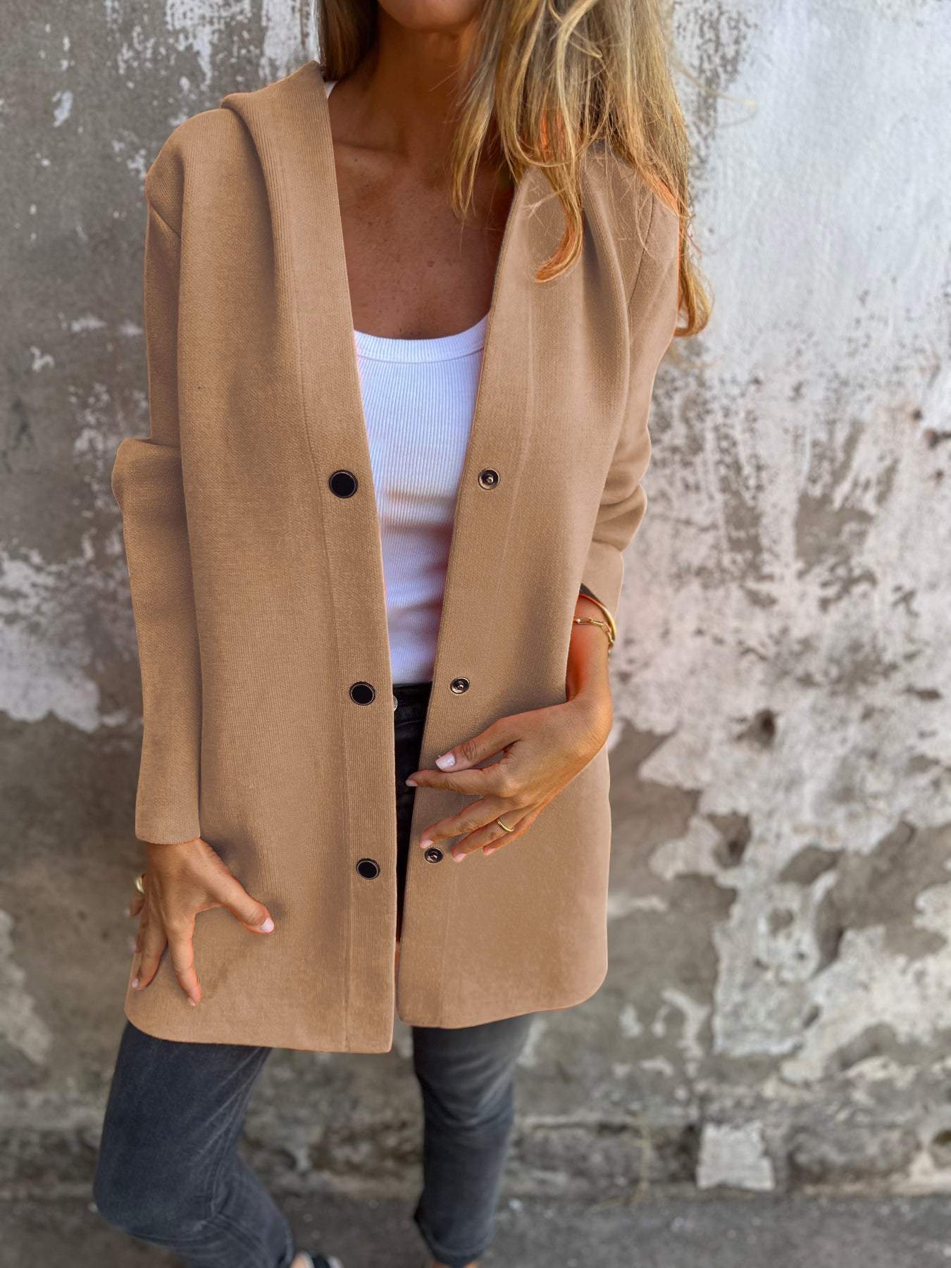 🥰Vente d'automne 70% DE RÉDUCTION🥰Veste à capuche à simple boutonnage pour femmes