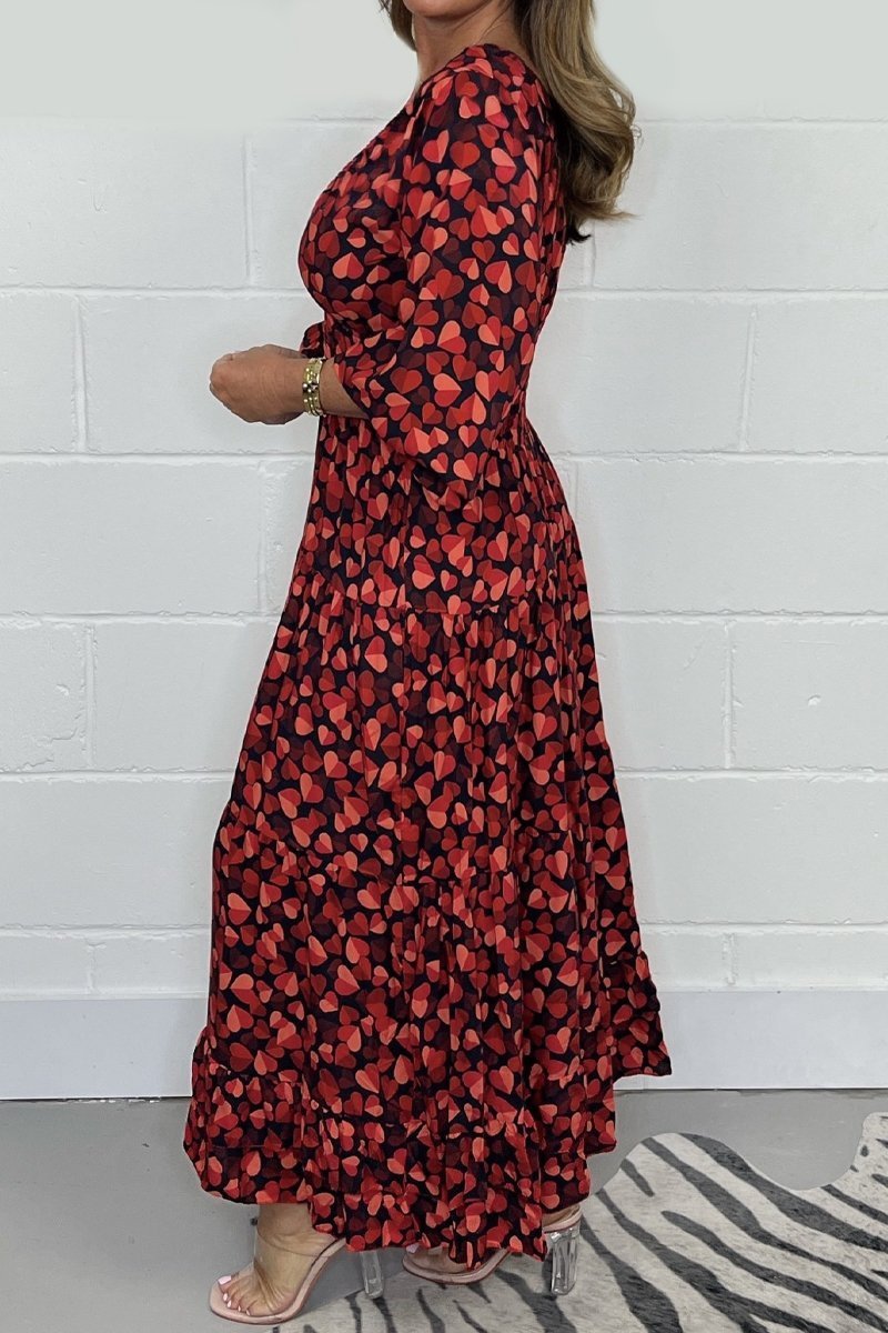 💃Vente d'été 49% OFF🔥Robe midi à smocks en forme de cœur