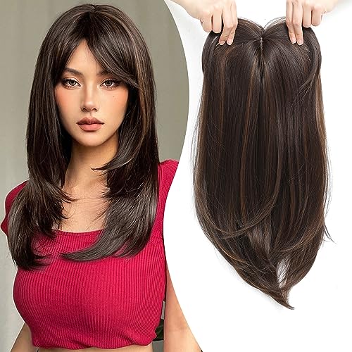 💇♀️Topper Postiches avec franges pour les femmes aux cheveux clairsemés