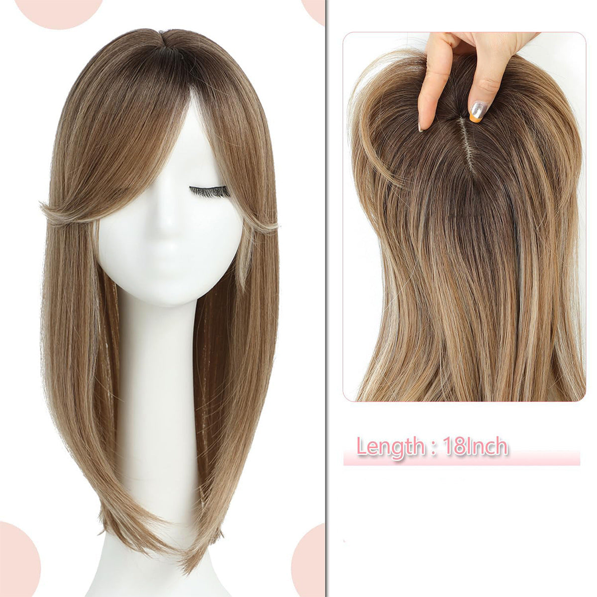 💇♀️Topper Postiches avec franges pour les femmes aux cheveux clairsemés