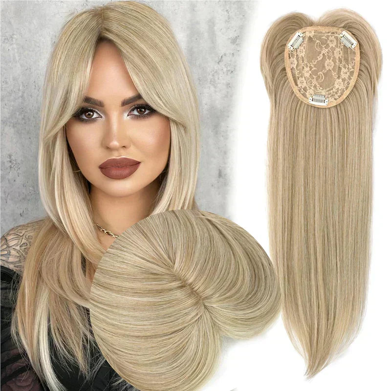💇♀️Topper Postiches avec franges pour les femmes aux cheveux clairsemés