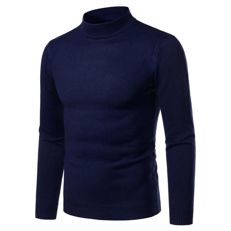 Pull de couleur masculine avec demi-collé