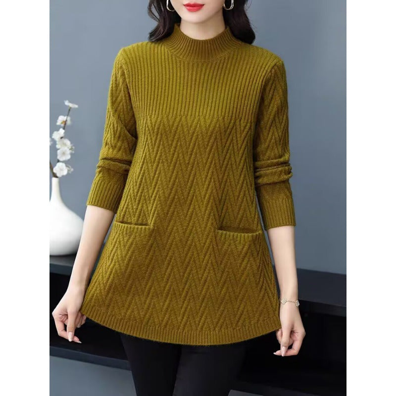 ☃️ Offres du jour de la neige : Réchauffez-vous jusqu'à 57 % de rabais cet hiver🧤Pull mi-long à col roulé pour femmes
