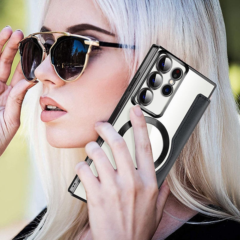 📱2025 Nouveau cuir structuré Flip étui de téléphone portable pour Samsung