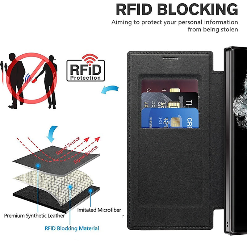📱2025 Nouveau cuir structuré Flip étui de téléphone portable pour Samsung