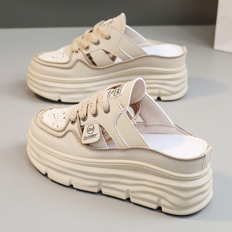 Chaussures légères à semelle épaisse, perforées et respirantes pour femmes