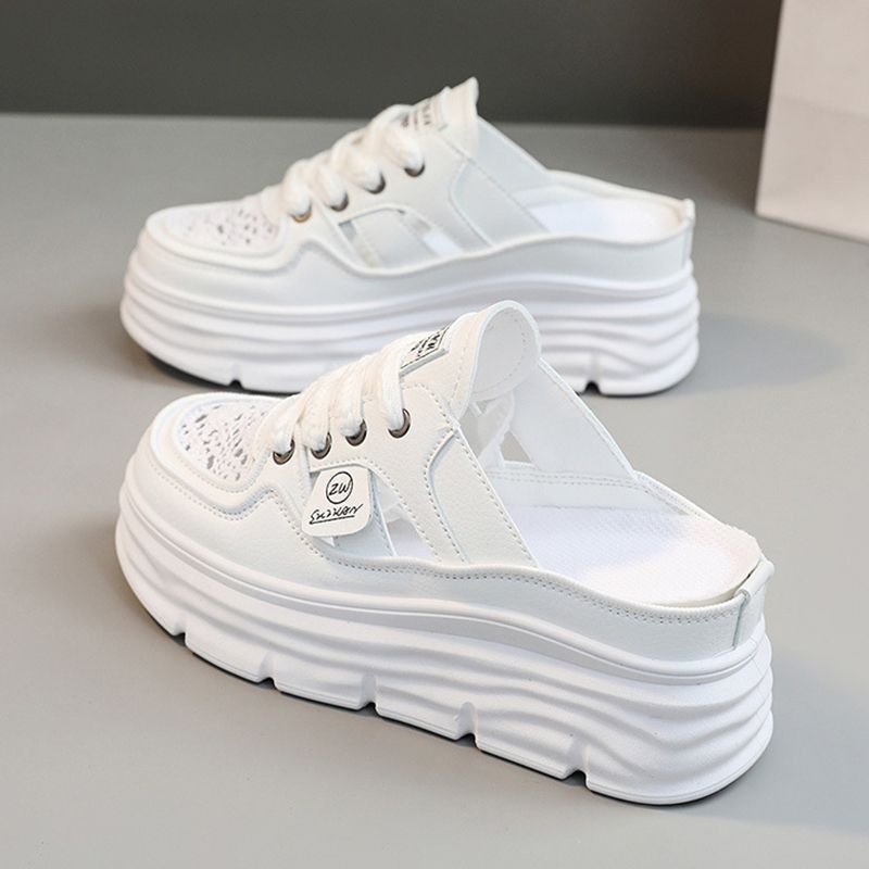 Chaussures légères à semelle épaisse, perforées et respirantes pour femmes