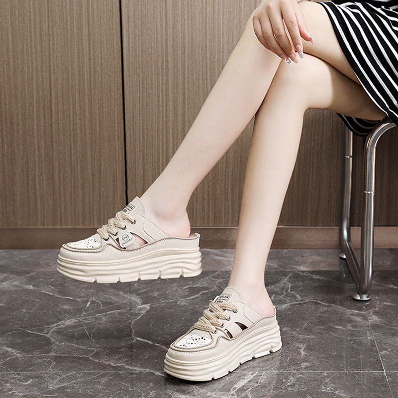 Chaussures légères à semelle épaisse, perforées et respirantes pour femmes