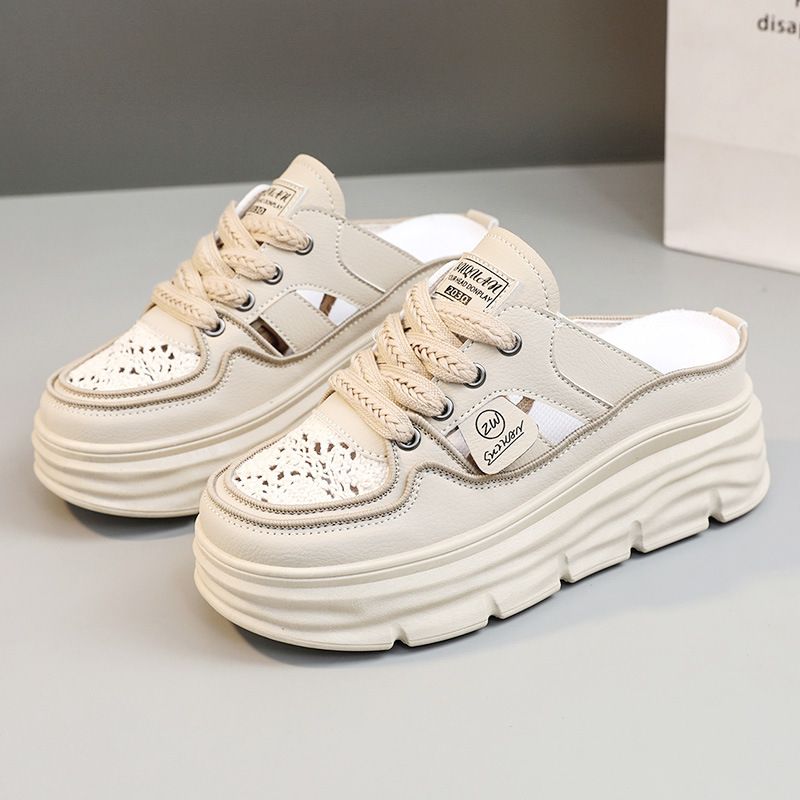 Chaussures légères à semelle épaisse, perforées et respirantes pour femmes