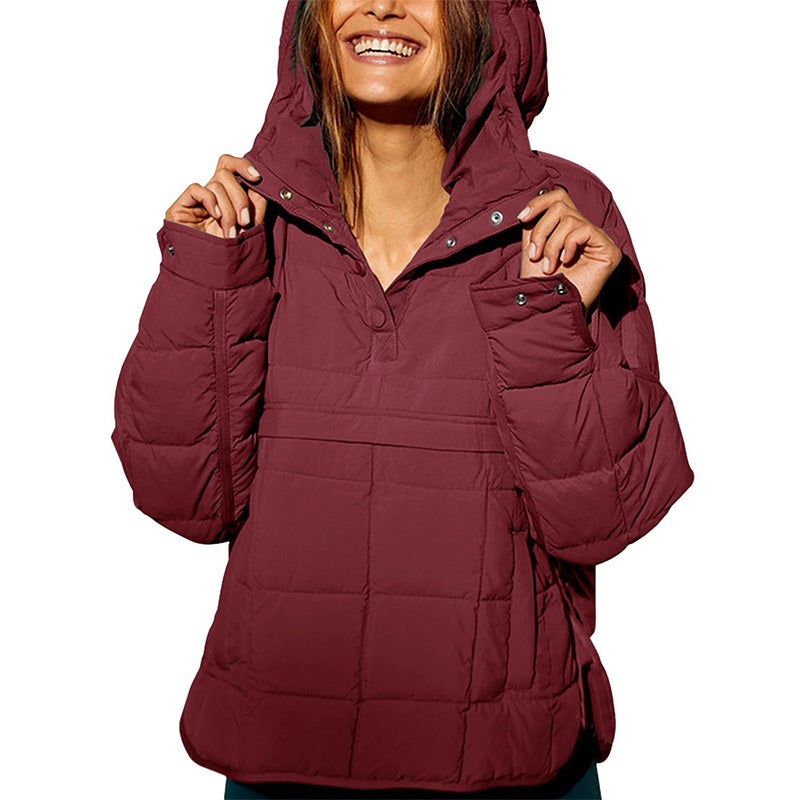 Manteau ample et chaud à capuche pour femmes
