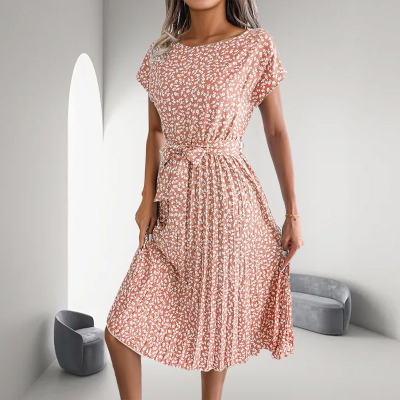 đ„49% de rĂ©duction sur les offres spĂ©cialesđ„Robe plissĂ©e florale dĂ©contractĂ©e Ă manches courtes pour femmes, derniĂšre collection 2024