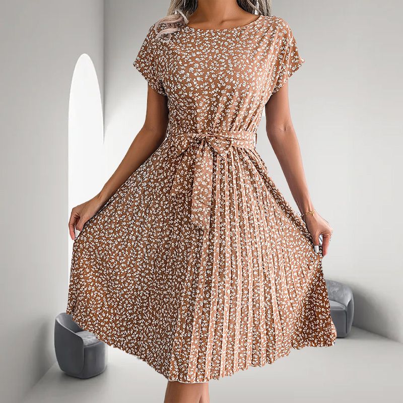 đ„49% de rĂ©duction sur les offres spĂ©cialesđ„Robe plissĂ©e florale dĂ©contractĂ©e Ă manches courtes pour femmes, derniĂšre collection 2024