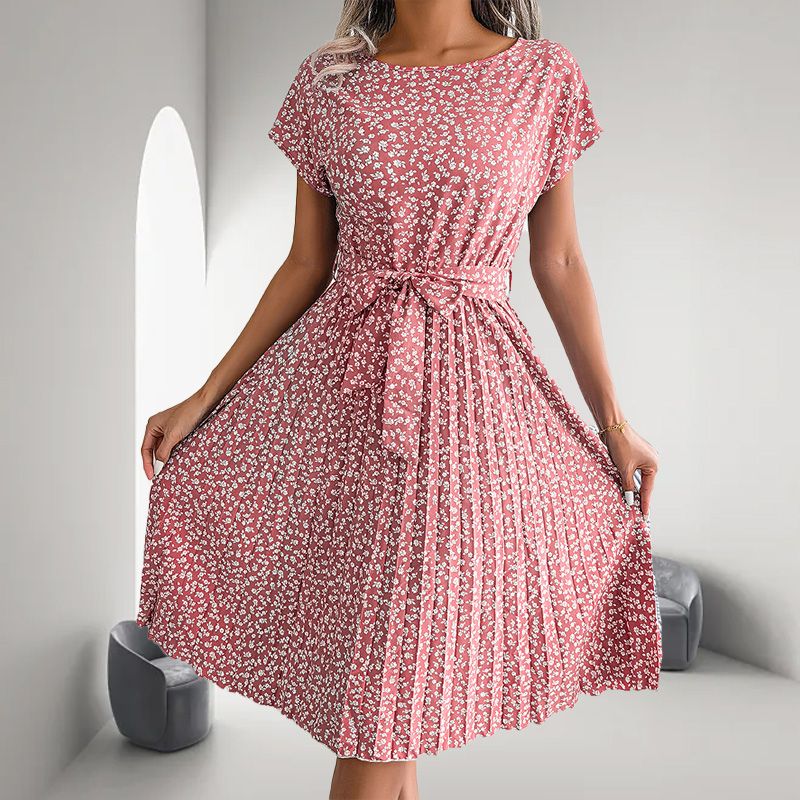 đ„49% de rĂ©duction sur les offres spĂ©cialesđ„Robe plissĂ©e florale dĂ©contractĂ©e Ă manches courtes pour femmes, derniĂšre collection 2024