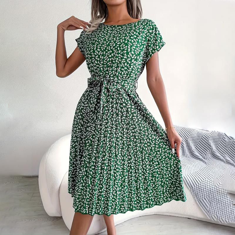 đ„49% de rĂ©duction sur les offres spĂ©cialesđ„Robe plissĂ©e florale dĂ©contractĂ©e Ă manches courtes pour femmes, derniĂšre collection 2024