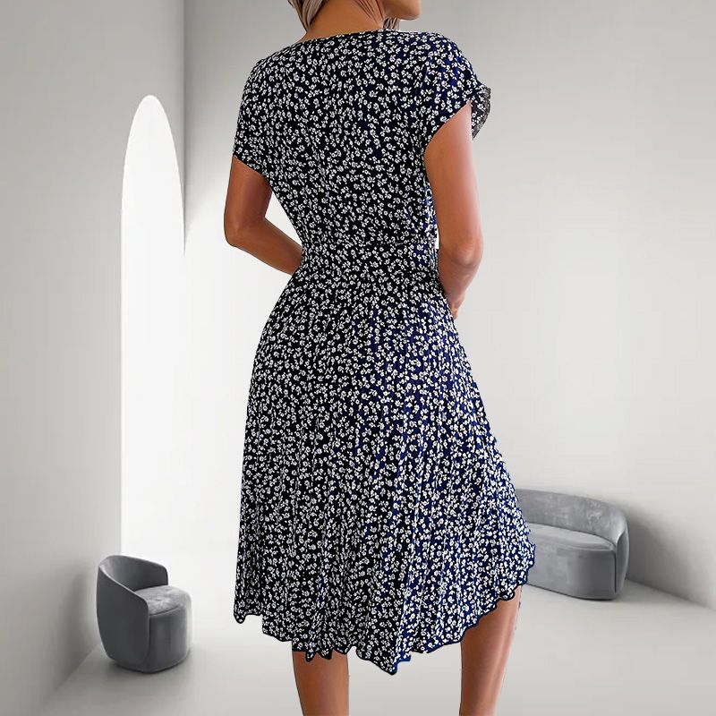 đ„49% de rĂ©duction sur les offres spĂ©cialesđ„Robe plissĂ©e florale dĂ©contractĂ©e Ă manches courtes pour femmes, derniĂšre collection 2024
