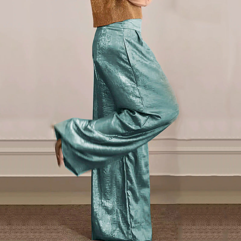 🔥Offre Fête des mères - 49% de réduction🤱Ensemble deux pièces gilet brillant et pantalon large pour femmes