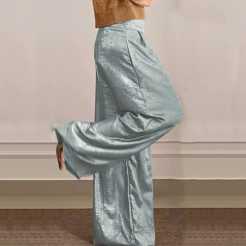 🔥Offre Fête des mères - 49% de réduction🤱Ensemble deux pièces gilet brillant et pantalon large pour femmes