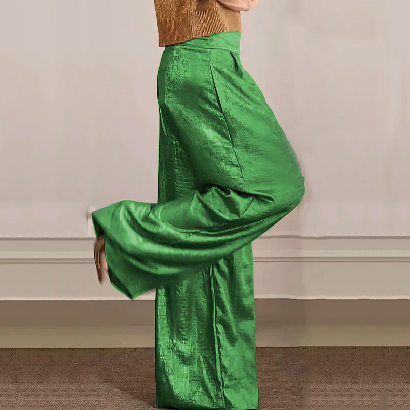 🔥Offre Fête des mères - 49% de réduction🤱Ensemble deux pièces gilet brillant et pantalon large pour femmes